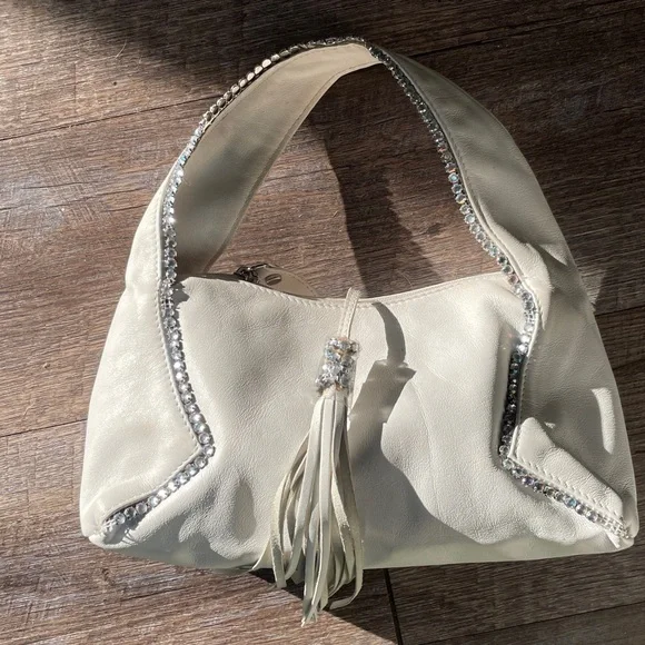 Barbara Milano Leather Diamond Detailed Mini Shoulder Handbag - Picture 5 of 8